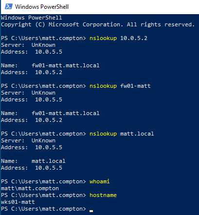 powershell command output