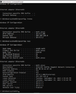 ipconfig new output